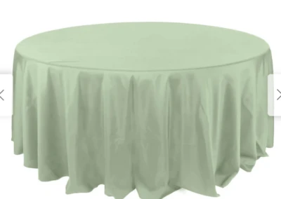 Sage green table linens